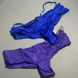 Victoria's Secret Vibrant Blue and Purple Panties M